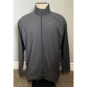Nike Dri-Fit Windbreaker Jacket Mens Size XL Black Full Zip Lightweight 928010